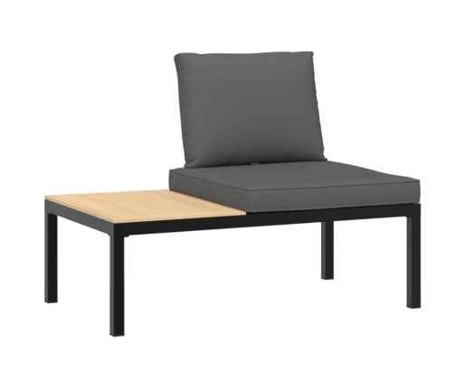 Set de sofás de jardín con cojines 4 piezas aluminio negro
