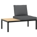 Set de sofás de jardín con cojines 4 piezas aluminio negro