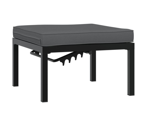 Set de sofás de jardín con cojines 4 piezas aluminio negro