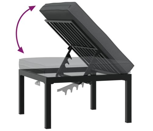 Set de sofás de jardín con cojines 4 piezas aluminio negro