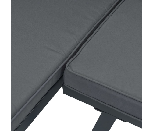 Set de sofás de jardín con cojines 4 piezas aluminio negro
