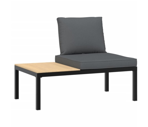 Set de sofás de jardín con cojines 4 piezas aluminio negro