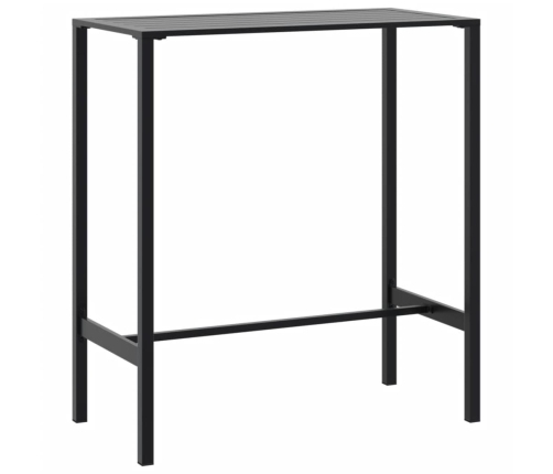 Juego de mesa alta y taburetes de jardín 5 piezas acero negro