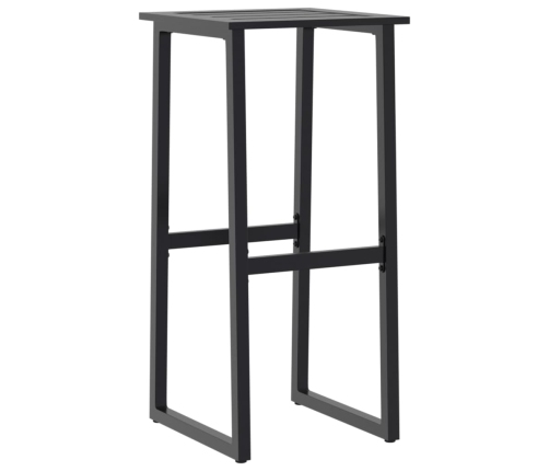Juego de mesa alta y taburetes de jardín 5 piezas acero negro