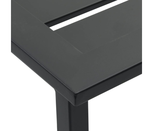 Juego de mesa alta y taburetes de jardín 5 piezas acero negro