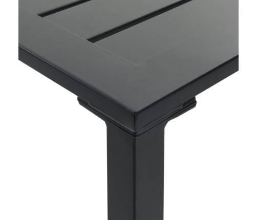 Juego de mesa alta y taburetes de jardín 5 piezas acero negro