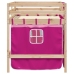 Cama alta para niños con cortinas madera pino rosa 90x190 cm