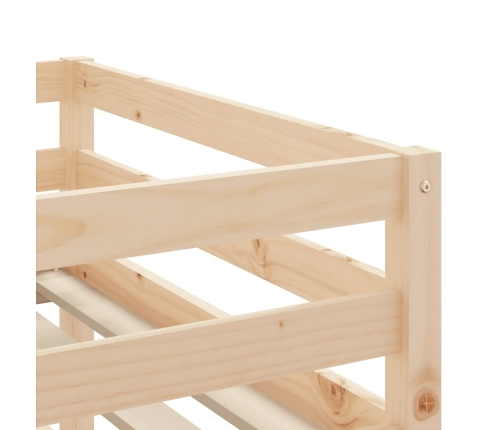 Cama alta para niños con cortinas madera pino rosa 90x190 cm