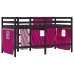 vidaXL Cama alta para niños con cortinas madera pino rosa 90x190 cm