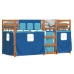 Litera con cortinas madera maciza de pino azul 75x190 cm