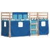 Litera con cortinas madera maciza de pino azul 90x190 cm