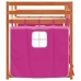 Litera con cortinas madera maciza de pino rosa 90x190 cm