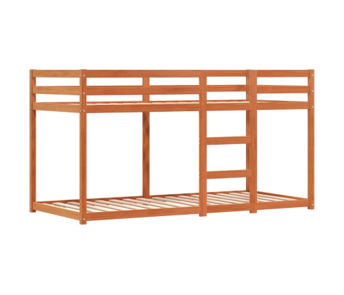 Litera con cortinas madera maciza de pino rosa 90x190 cm