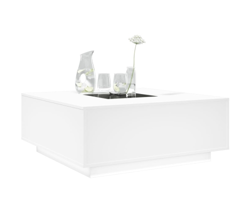 Mesa de centro con LED Infinity blanca 100x100x40 cm