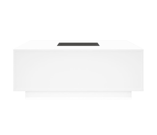 Mesa de centro con LED Infinity blanca 100x100x40 cm