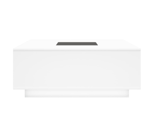 Mesa de centro con LED Infinity blanca 100x100x40 cm