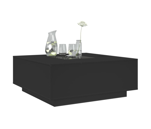 Mesa de centro con LED Infinity negra 100x100x40 cm