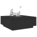 Mesa de centro con LED Infinity negra 100x100x40 cm