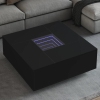 Mesa de centro con LED Infinity negra 100x100x40 cm