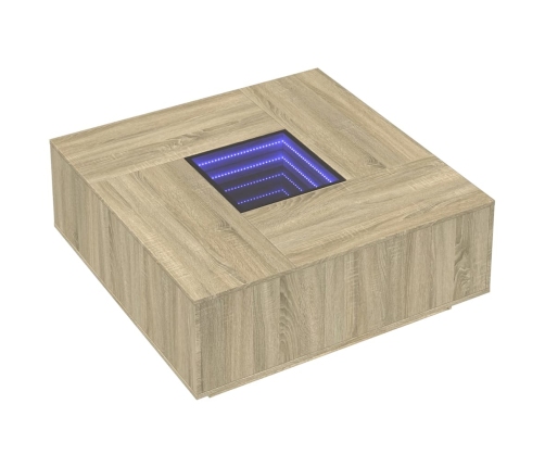 Mesa de centro con Infinity LED roble Sonoma 100x100x40 cm