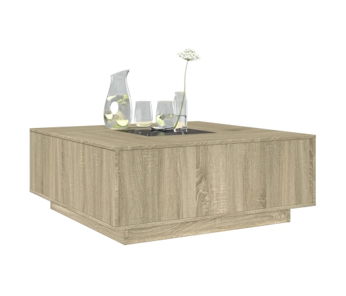 Mesa de centro con Infinity LED roble Sonoma 100x100x40 cm