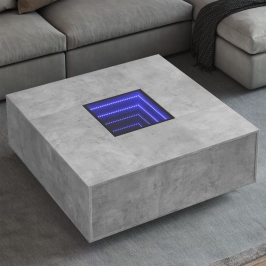 Mesa de centro con Infinity LED gris hormigón 100x100x40 cm