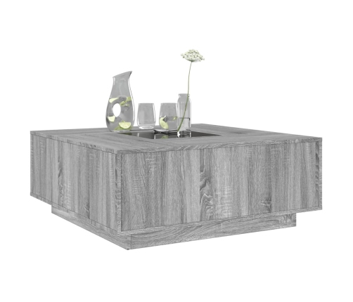 Mesa de centro con Infinity LED gris Sonoma 100x100x40 cm