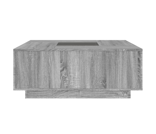 Mesa de centro con Infinity LED gris Sonoma 100x100x40 cm