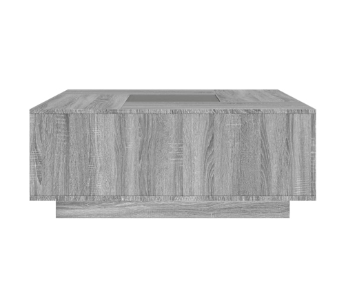 Mesa de centro con Infinity LED gris Sonoma 100x100x40 cm