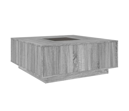 Mesa de centro con Infinity LED gris Sonoma 100x100x40 cm