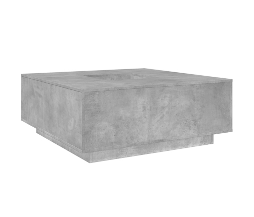 Mesa de centro madera ingeniería gris hormigón 100x100x40 cm