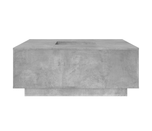 Mesa de centro madera ingeniería gris hormigón 100x100x40 cm