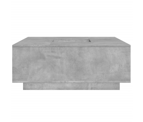 Mesa de centro madera ingeniería gris hormigón 100x100x40 cm