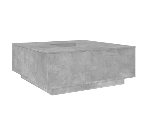 Mesa de centro madera ingeniería gris hormigón 100x100x40 cm