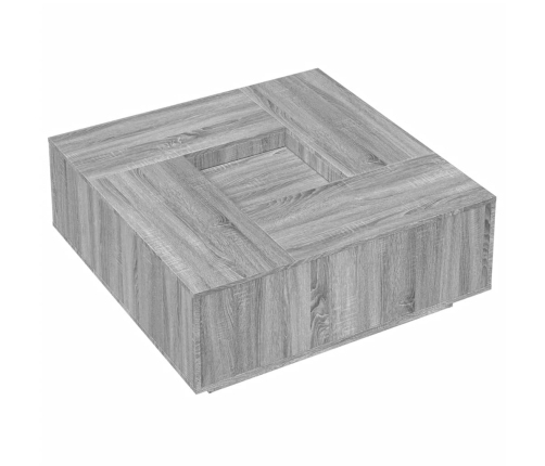 Mesa de centro madera de ingeniería gris Sonoma 100x100x40 cm