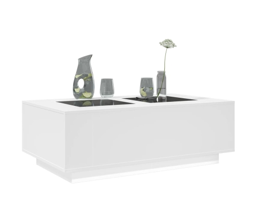 Mesa de centro con LED Infinity blanca 116x69x40 cm