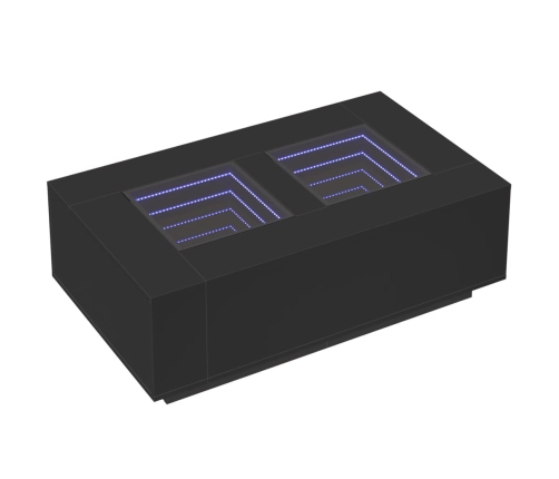 Mesa de centro con LED Infinity negra 116x69x40 cm