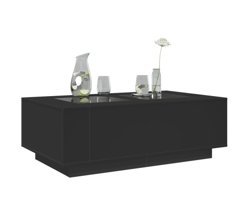 Mesa de centro con LED Infinity negra 116x69x40 cm