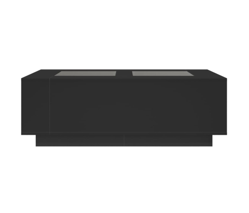 Mesa de centro con LED Infinity negra 116x69x40 cm