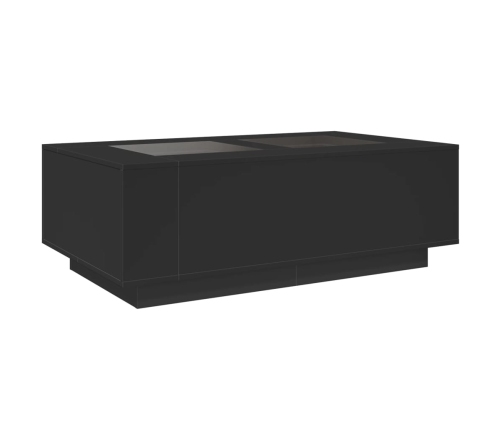 Mesa de centro con LED Infinity negra 116x69x40 cm