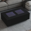 Mesa de centro con LED Infinity negra 116x69x40 cm