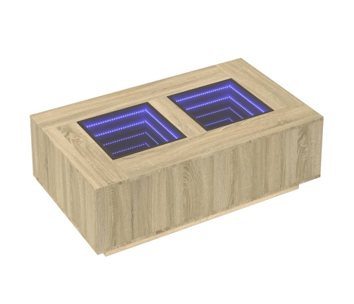 Mesa de centro con Infinity LED roble Sonoma 116x69x40 cm