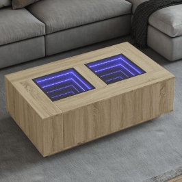 Mesa de centro con Infinity LED roble Sonoma 116x69x40 cm