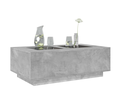 Mesa de centro con Infinity LED gris hormigón 116x69x40 cm