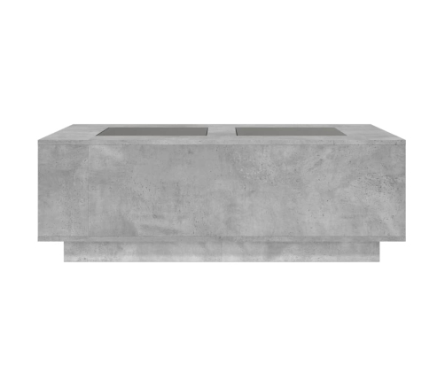 Mesa de centro con Infinity LED gris hormigón 116x69x40 cm