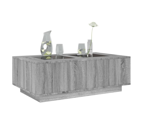 Mesa de centro con Infinity LED gris Sonoma 116x69x40 cm