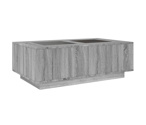 Mesa de centro con Infinity LED gris Sonoma 116x69x40 cm