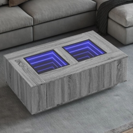 Mesa de centro con Infinity LED gris Sonoma 116x69x40 cm