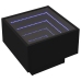 Mesita de noche con Infinity LED negro 40x40x30 cm