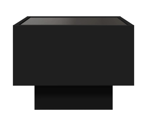 Mesita de noche con Infinity LED negro 40x40x30 cm